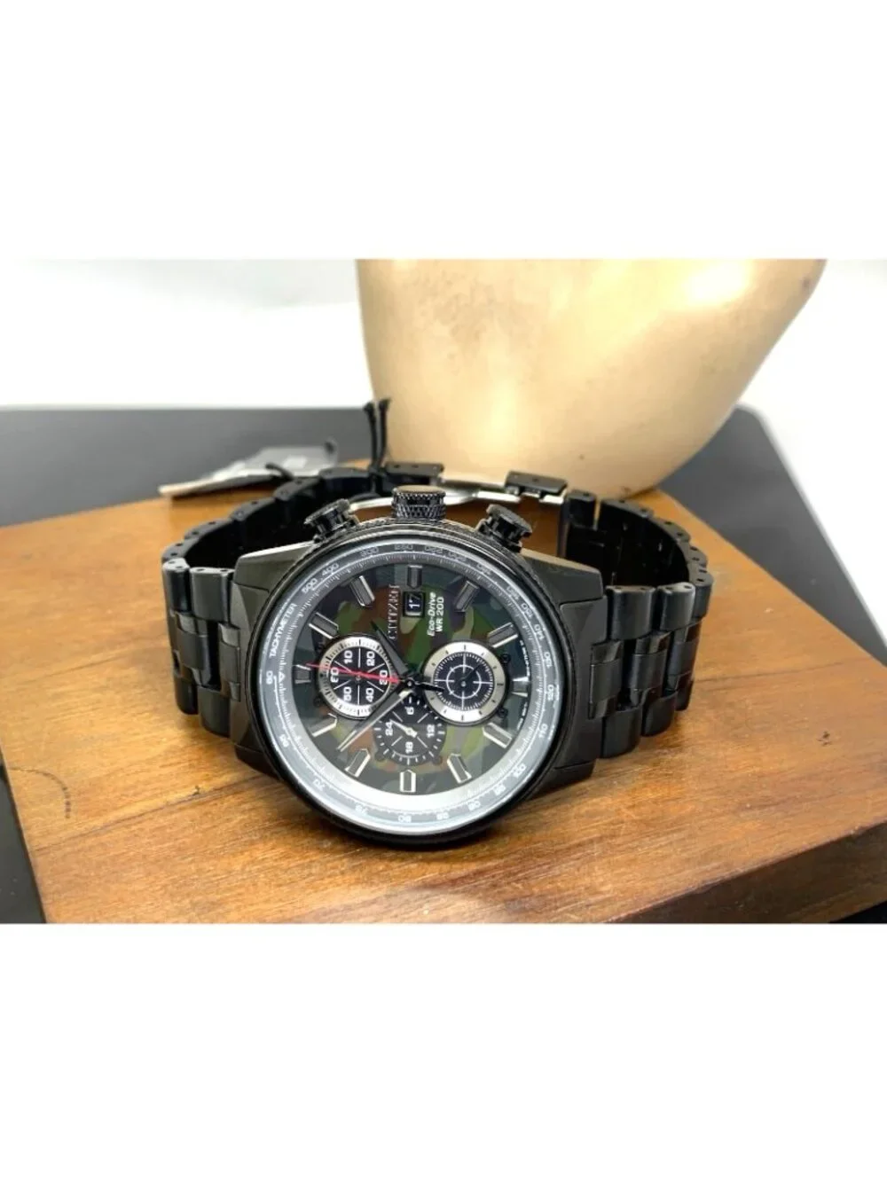 Citizen Men's Watch Nighthawk CA0805-53X Eco-Drive Chronograph Camo Black Steel